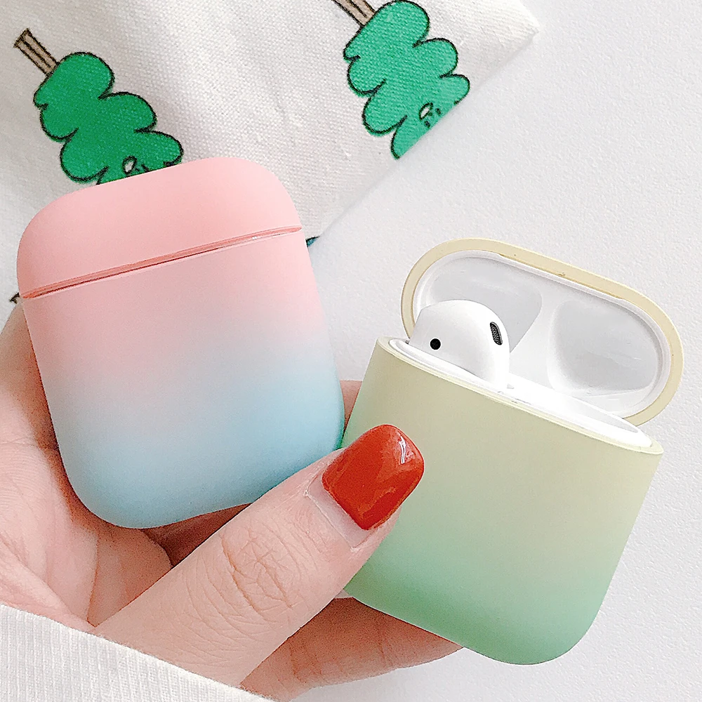 Чехол для AirPods с градиентом цвета радуги защитный жесткий чехол Bluetooth