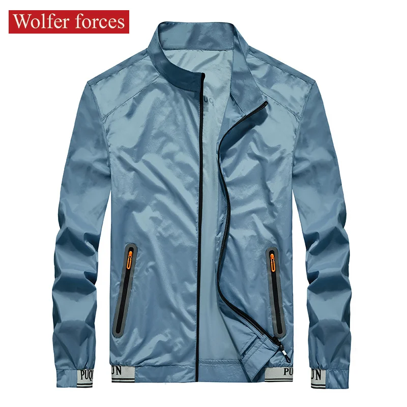 Summer Ice Silk Sunscreen Men's Ultra Thin Skin Clothes Breathable Quick Drying Coat Spring Elastic Sport Jacket Windbreaker