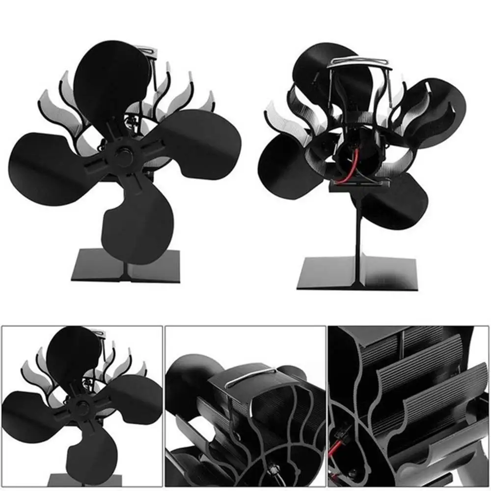 4 лопасти/8 лопастей тепловое питание вентилятор для камина Портативный экологичный внутренний дровяная горелка Зимний мини-вентилятор для печи