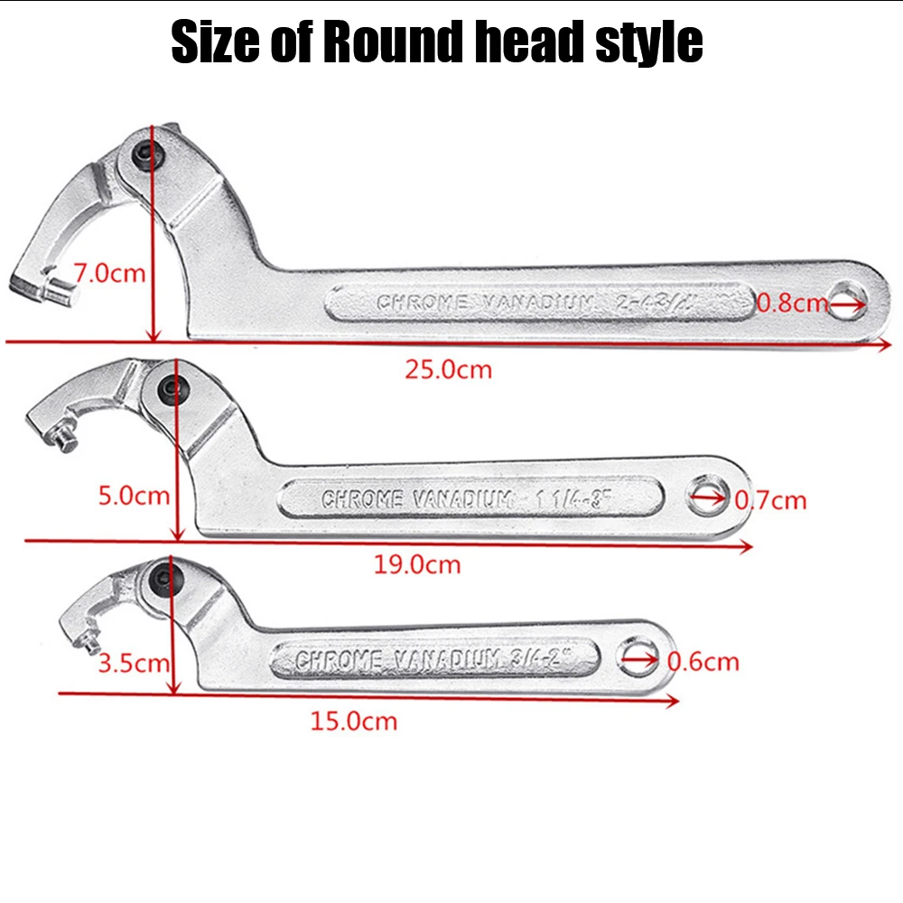 1 шт. Регулируемый крюк типа C гаечный ключ гайки Болты ручной инструмент 19-51 мм 32-76 мм 51-120 мм 115-170мм со шкалой