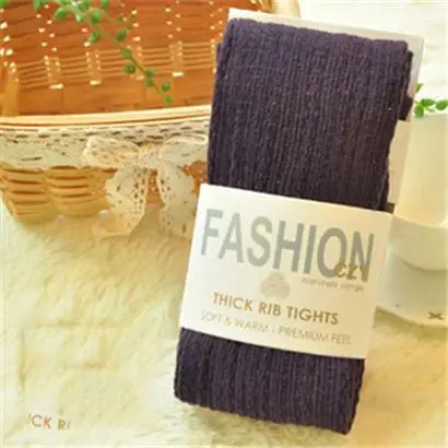 K068 Violet VISNXGI, Осень-зима, плотные колготки, Хлопковые вязаные чулки, яркие цвета, для женщин, теплые, в полоску, женские, в полоску, черные колготки - Цвет: K068 Violet