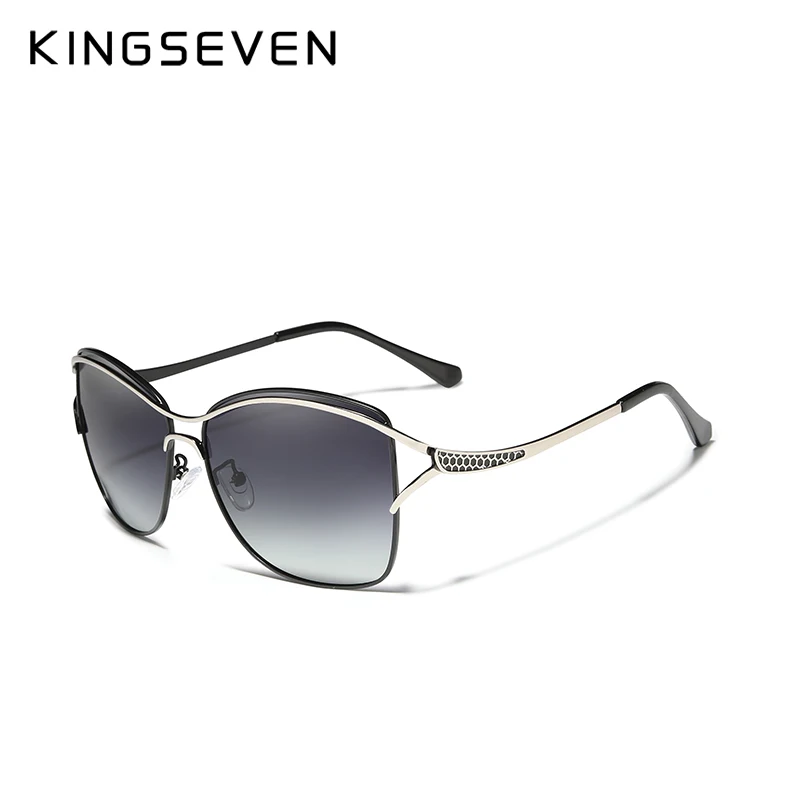 KINGSEVEN Retro Womens Sun glasses Polarized Luxury Ladies Brand Designer Gradient Lens Sunglasses Eyewear For Women Female big round sunglasses Sunglasses