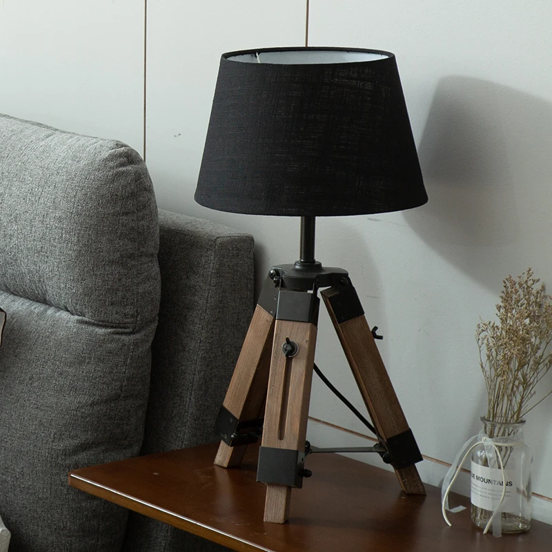 Современные торшеры tripot, деревянный тканевый абажур, тренога, стоящая лампа для скандинавских гостиной, спальни, домашнего декора, осветительные приборы - Цвет абажура: table lamp style 3