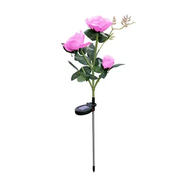 

3 Solar Rose Lights Outdoor Garden Led Ground Insert Artificial Lantern Professional Fashion Portable decoratieve Lamp