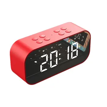 

Bluetooth Portable Wireless Bluetooth Speaker Column Subwoofer Music Sound Box LED Time Snooze Alarm Clock for Laptop Phone