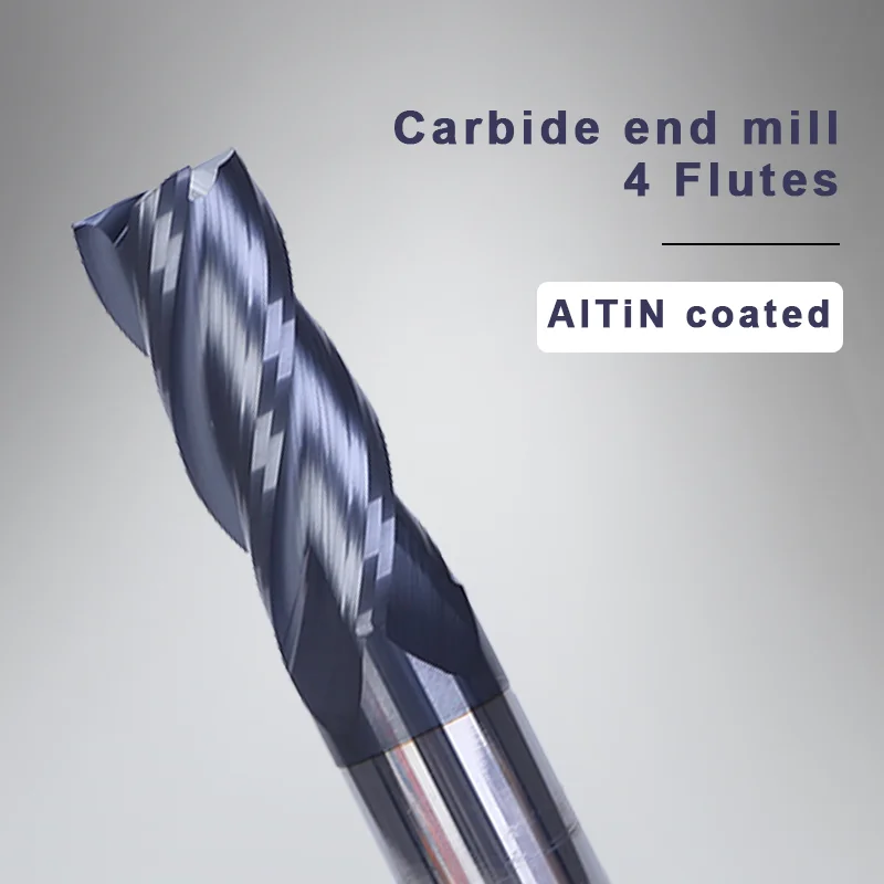 

UCHEER Discount Price Cutting HRC45 4 Flute 4/ 6mm machine tools Alloy Carbide Milling Cutter End Mill
