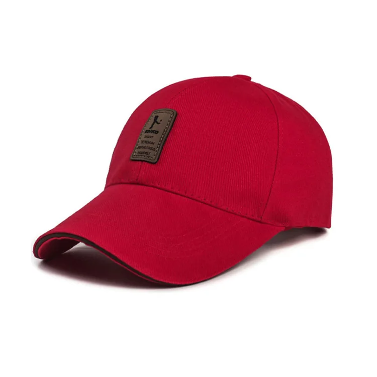 [AETRENDS] Для мужчин хлопок Бейсбол Кепки 6 Панель Snapback Bone шапка Z-1936 - Цвет: Red