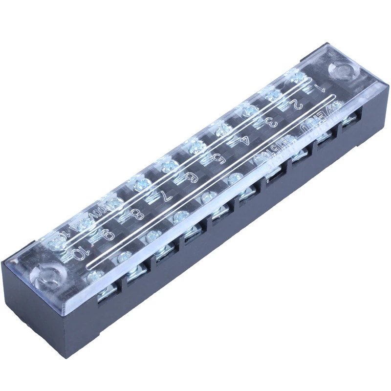 

5 Pcs Dual Row 10 Position Screw Terminal Block Connector 600V 15A