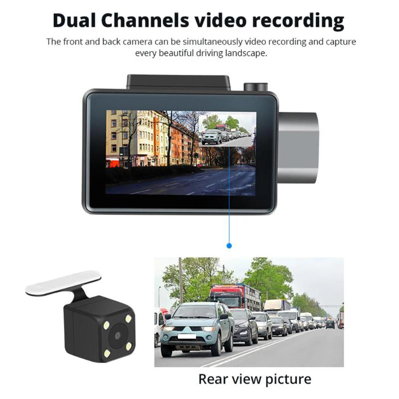 3 дюймов 1080P Hd Автомобильный видеорегистратор Камера Android 5.0Gps Регистраторы Wi-Fi Двойной объектив видео Запись Функция наблюдение за парковкой