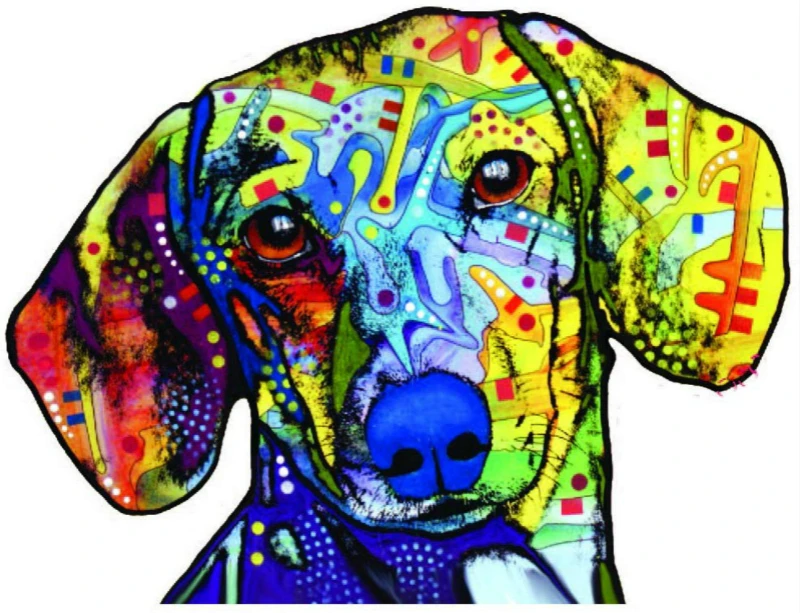 

Fashion Cartoon Car Sticker Cute Dachshund PVC Decal for Automobiles Motorcycles Laptop Fridge Decoration,14cm*13cm