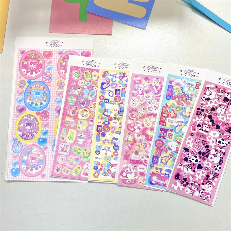 Корейский Ins милый кролик лента лазерная наклейка Рождественский подарок