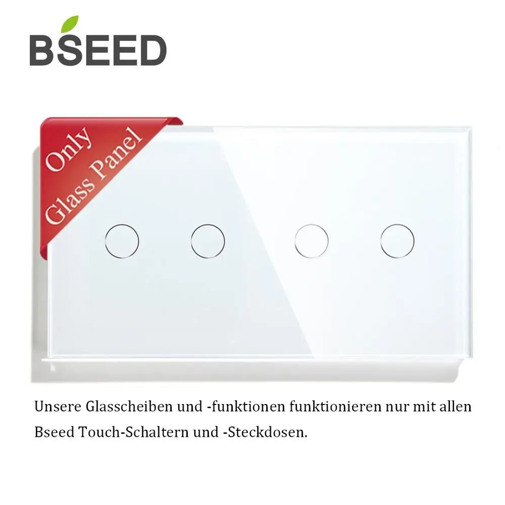 BSEED жемчуг кристалл стеклянная панель 157 мм белый черный глоден для стены сенсорный выключатель