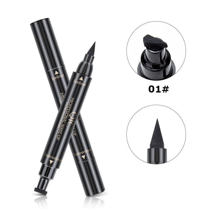CE068 Double-headed Stamps Eyeliner Cosmetic Waterproof Black Eye Liner Pencil Seal Fast Dry Liquid Makeup Tool