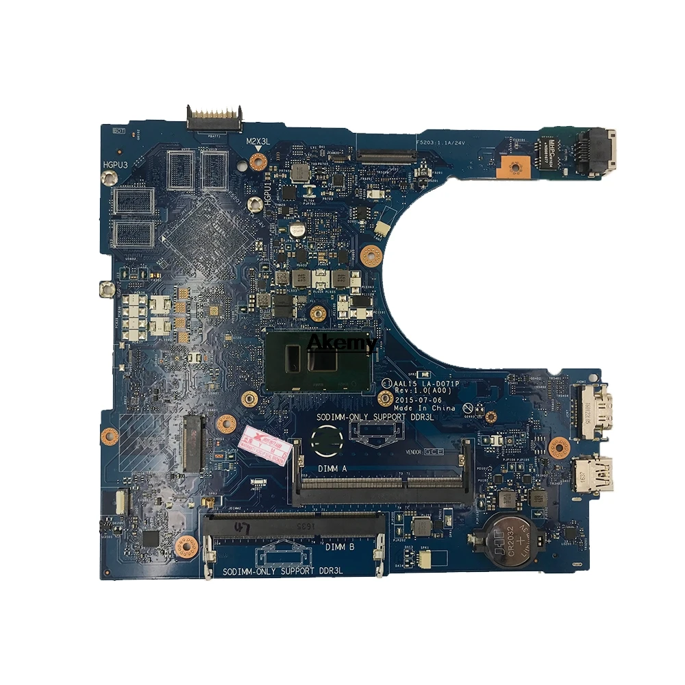 Материнская плата для ноутбука CN-0PW46V AAL15 LA-D071P 15 PW46V PARA Dell INSPIRON 5559 REV: 1,0(A00) SR2EV(3855U) DDR3L