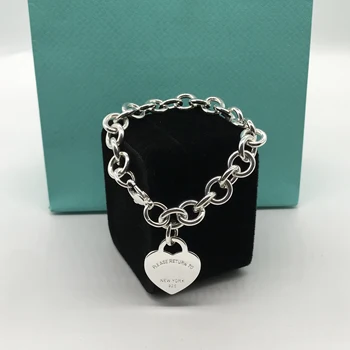 

925 sterling silver heart-shaped bracelet, classic style does not fade, send girlfriends holiday gift