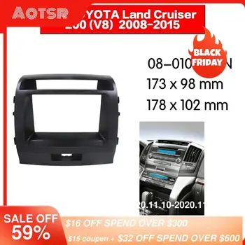 

HUANAV 08-010 Car Radio Stereo fascia for TOYOTA Land Cruiser 200 (V8) 2008-2015 Mounting 2DIN Radio Frame Panel Adapter