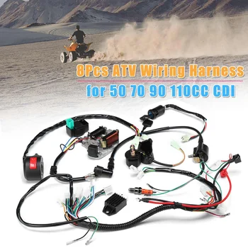 

ATV Ignition Electric Complete Wiring Harness Assembly Start Engine Wiring Harness Loom CDI Box Ignition For 50 70 90 110 125CC
