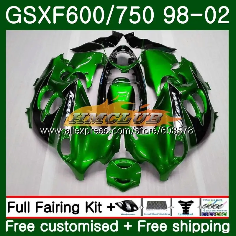Корпус для Suzuki Katana GSXF 600 750 GSXF600 98 99 00 01 02 зеленый 2CL. 86 GSX600F GSXF750 1998 1999 2000 2001 2002 обтекатель