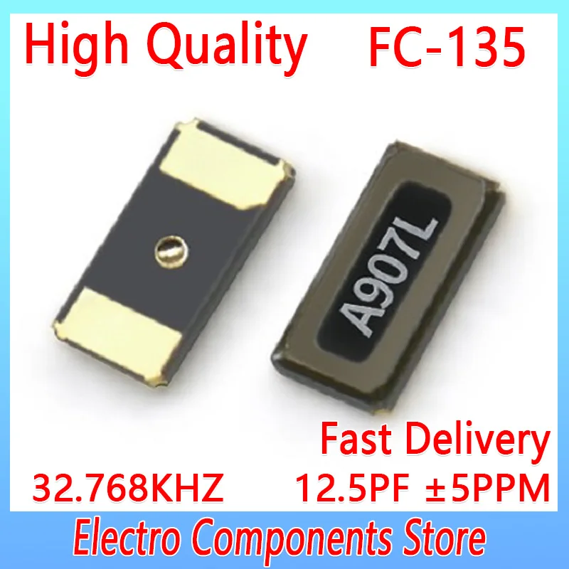 FC-135 SMD Quartz Crystal Resonator Passive Oscillator 2Pin 3215 SMD Crystal Oscillator 32.768KHZ 12.5PF &plusmn;5PPM 32768 32.768K quartz resonator crystal oscillator kit