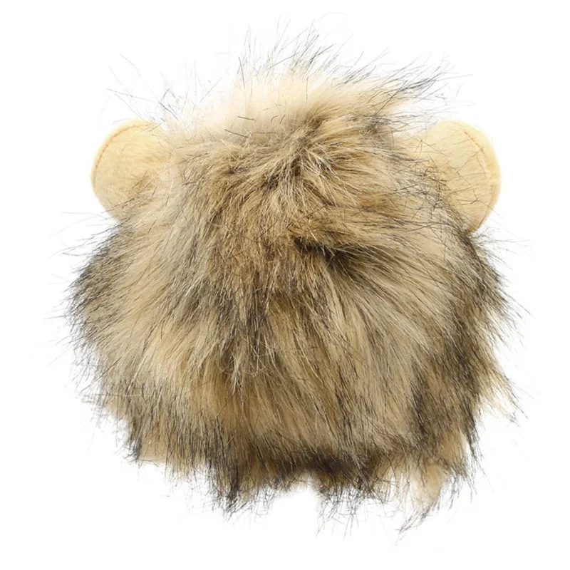 Funny Cute Pet Cat Costume Lion Mane Wig Cap Hat For Cat Dog Halloween Christmas Clothes Fancy Dress With Ears Pet Clothes