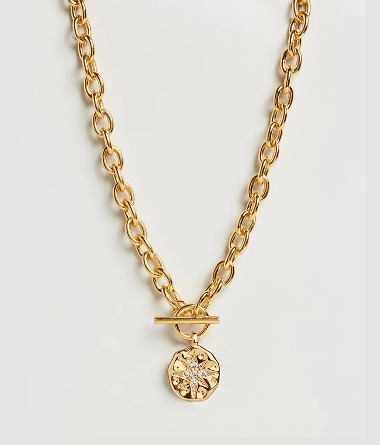 necklace Модное массивное ожерелье для женщин, свадебные богемные звенья, цепочка, Гранада, диск, ожерелье, монета, кулон, ожерелье, ювелирное изделие - Окраска металла: necklace