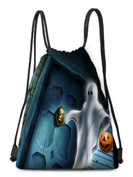 

Halloween cartoon white ghost pumpkin lamp bundle pocket