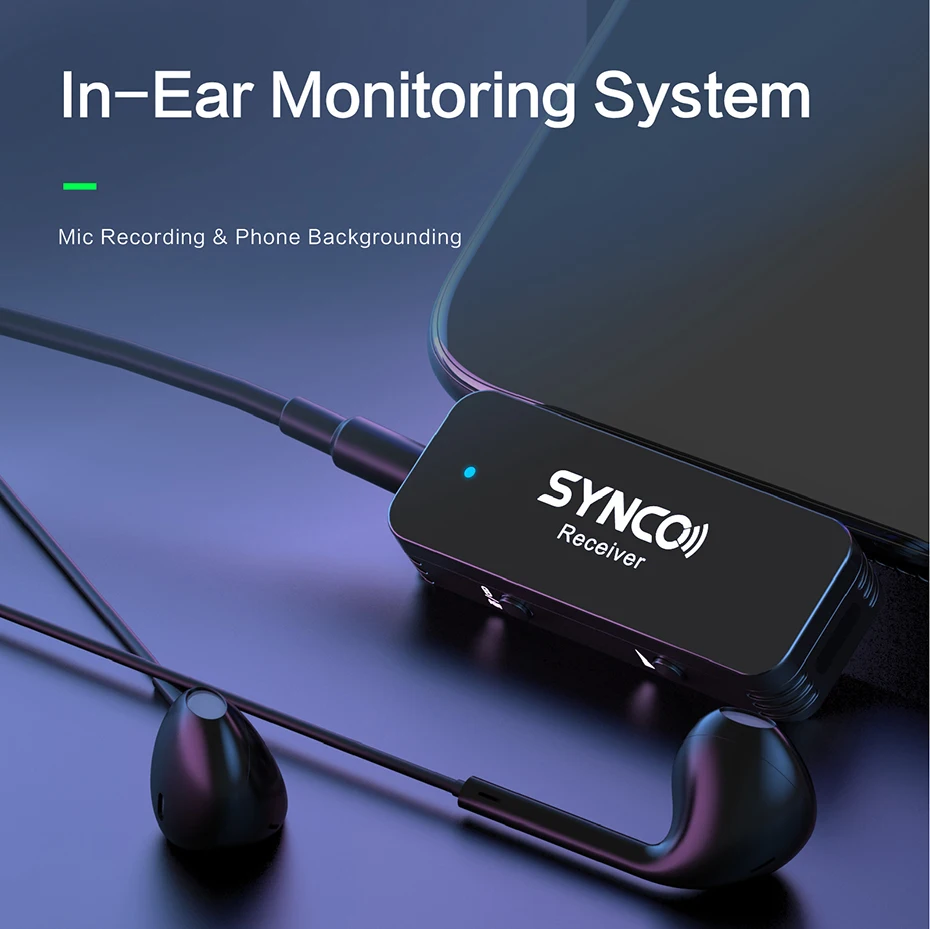 SYNCO G1T/G1L 2.4G Wireless Microphone System Lavalier Lapel for Android iPhone Smartphone Transmitter Receiver Voice Recording