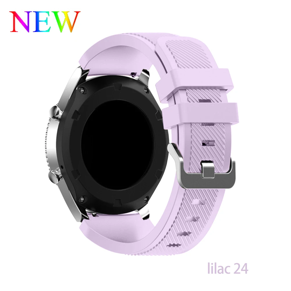 Для samsung galaxy watch 46 мм 42 мм активный 2 ремешка силиконовый ремень gear S3 frontier huawei watch gt 2 ремешок 22 мм 20 мм ремешок для часов - Цвет ремешка: Lilac