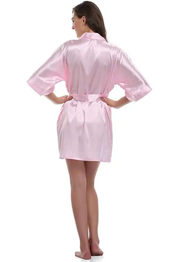 Satin Robes Short Kimono bathrobe Women's Simplicity Pajamas Wedding Party women sleepwear sleepwear pajamas bride robes silk robe women dress