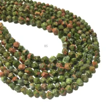 Natural Stone Genuine Unakite Beads Faceted Round Loose Beads 6 8 10mm Gemstone Healing Energy Jewelry Necklace Bracelet Making