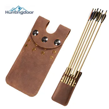 

Genuine First Layer Cowhide Portable Archery Arrow Quiver Arrow Holder for Shooting Hunting Game Capable of Loading 6 Arrows