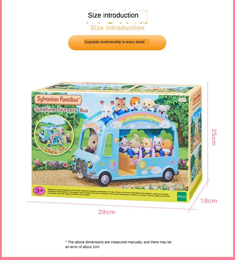 Sylvanian Families игрушка Sylvanian Families Радужный школьный автобус, детский игровой домик для девочек, детский сад, автобус 5317