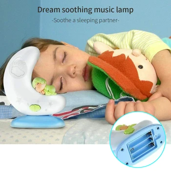 

Cute Baby Sleeping Mini Music Playing Kid Room Gift LED Night Light Early Learning Bedroom Children Toy Timing Function Bedside