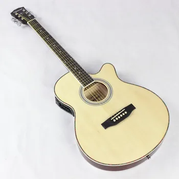 

EQ Folk Guitar Wood Guitar 40-Inch Ultra-Thin Barrel Body Jita Electric Box Wood Color Guitar