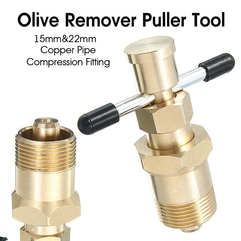 Solid Brass Copper Olive Extractor Copper Pipe Compression Olive Remover 15mm & 22mm Puller Tool