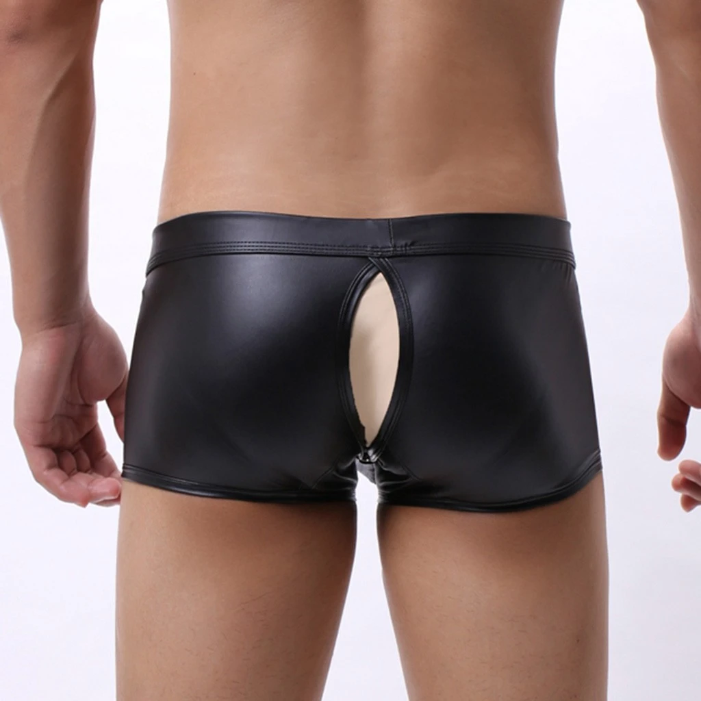 Sexy Underwear Men Open Crotch Boxer Low Waisted Imitation Leather Gay  Underwear Erotic Sexy Male Panties Cueca Masculina 2020|Boxers| - AliExpress