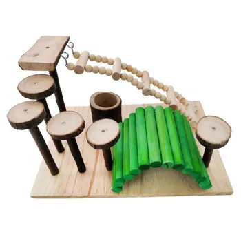

Small Pet Toy Ladder Pet Molars Toy Wooden Fitness Climbing Accessories For Small Hamsters Squirrels Chinchillas Rabbits