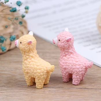 

1PCS Cute Alpaca Statue Animal Model Figurine Home Ornament Plant Pot Decor Fairy Garden Miniatures Crafts DIY Decoration