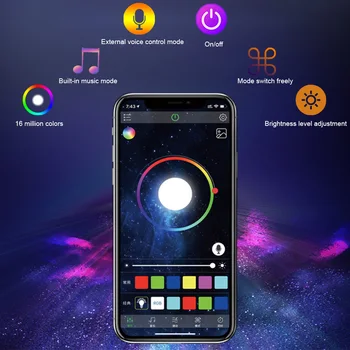 

4pcs Decorative USB Port Floor RGB APP Control Styling Dash Foot Atmosphere Automative Car Interior Lights LED Strip Lamp