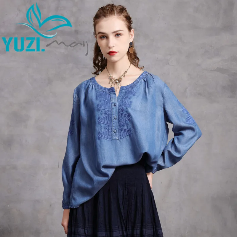 yuzimay-boho-–-chemisier-en-denim-pour-femmes-col-rond-vintage-broderie-simple-boutonnage-ample-b9298-2020