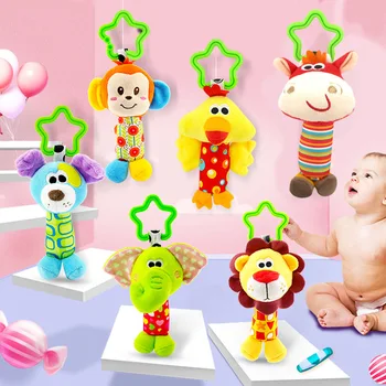 

Baby Kids Bedroom Rattle Toys Cartoon Animal Plush Hand Bell Baby Stroller Infant Bed Hanging Gift Baby Rattle Toy 0-12 Months