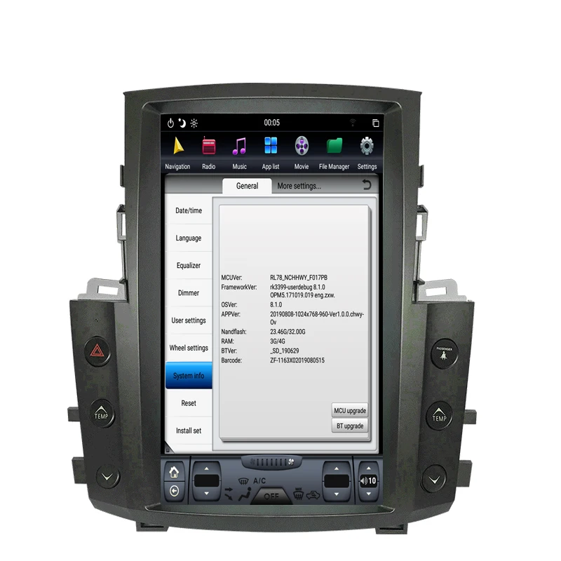 Perfect NAVITOPIA 12.1inch 4G+64GB Tesla Style Vertical Screen Android 8.1 Car DVD GPS Navigation for Lexus LX570 16