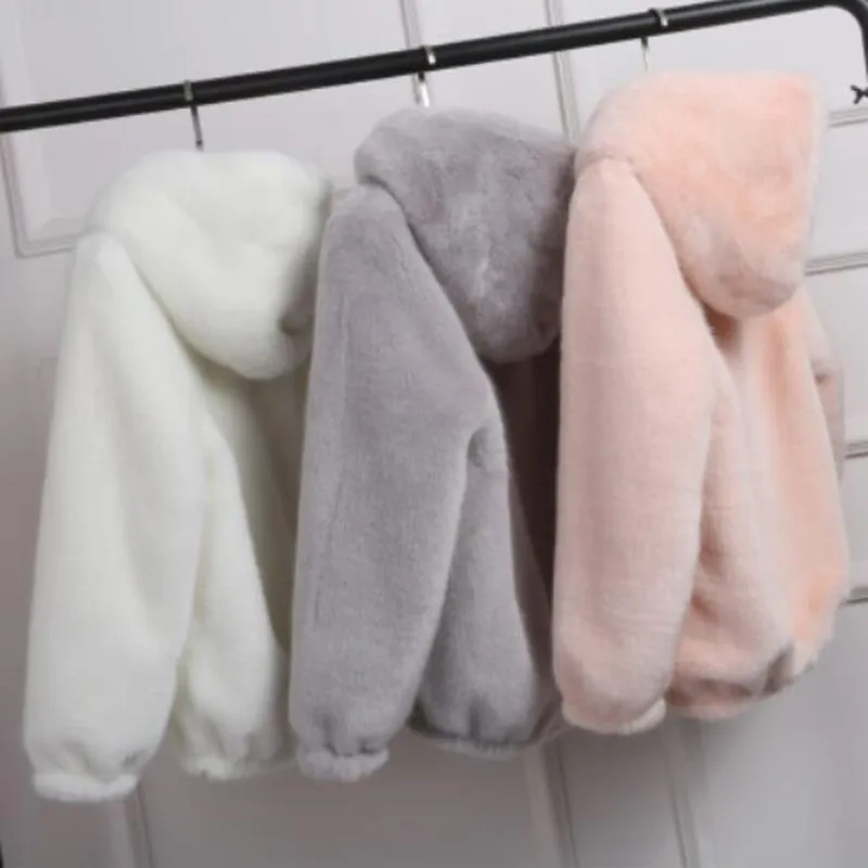 2025 Faux Fur Coat With Hood High Fashion Slim Waist Black Red