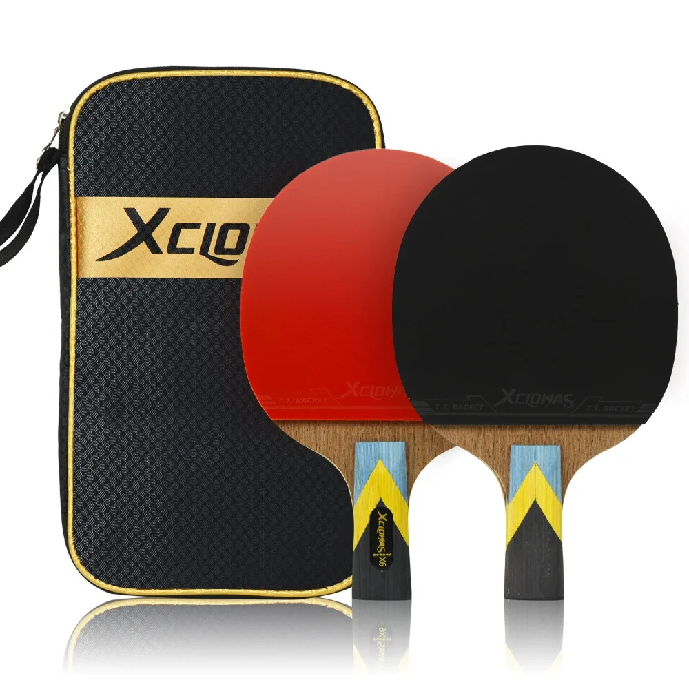 XC LOHAS Table Tennis Racket Set 6 Star Ping Pong Paddle  Professional Racket Ping Pong Racket with Carrying Case Premium Rubber (10)