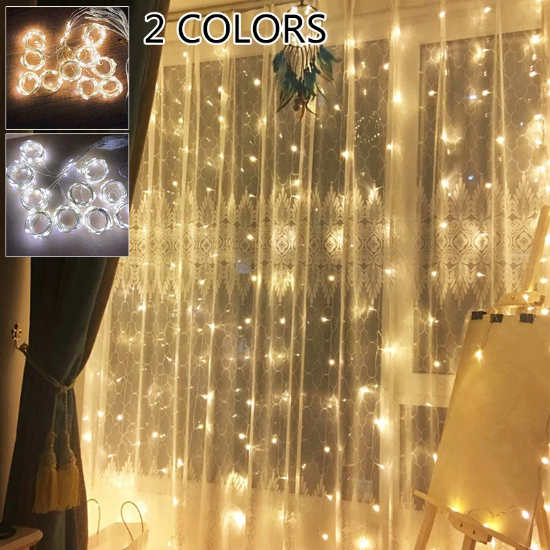 

200LED Party Wedding Curtain Fairy Lights USB String Lamps with Remote Control window party deco