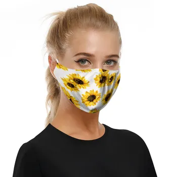 

Mouth Mask 5PC Sunflowers Print Anti-spitting Protective Mask Washable Reusable Face Mask Fashion Adult Anti-Dust Facemask Faric