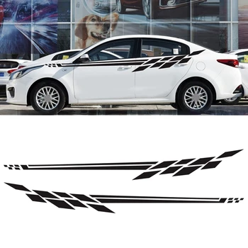 

Car Side Stickers Lattice Stripe Sticker DIY Racing Sports Decal Auto Vinyl Film Stickers Universal Car Accessories
