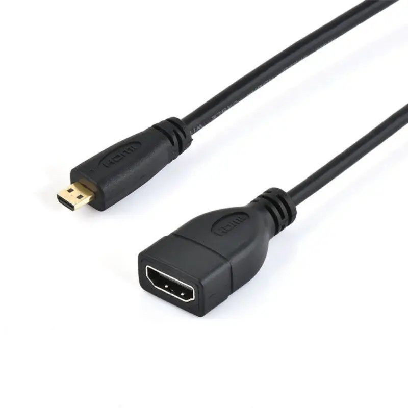 P01 Micro HDMI штекер и гнездового разъема HDMI адаптер кабель Позолоченный разъем шнур-переходник - Цвет: P01