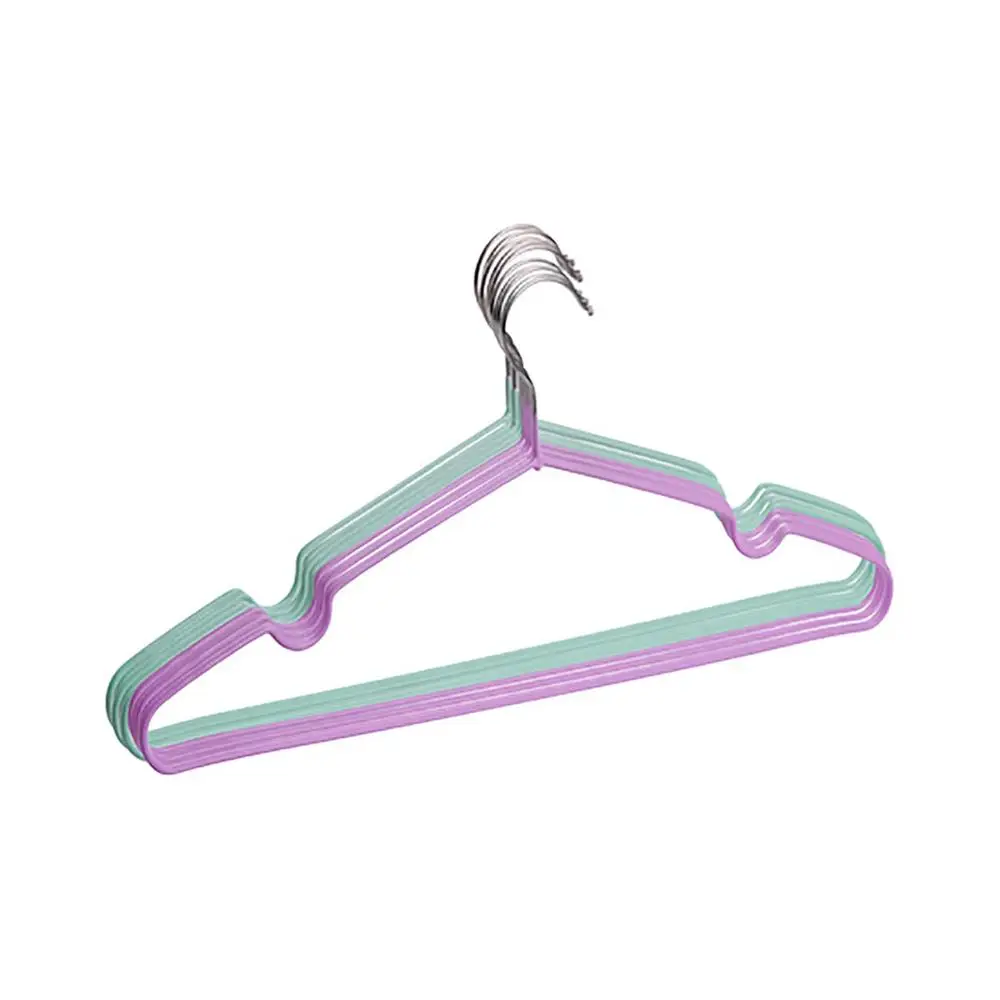 10PCS Metal Drying Rack For Clothes Skirt Dress Coat Clothing Clothes Hanger Space Saving Kids Baby Clothes Hangers For Clothes - Цвет: Прозрачный