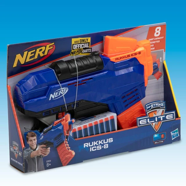 Lança Dardo Elite Rukkus Ics 8, Nerf, Azul/laranja